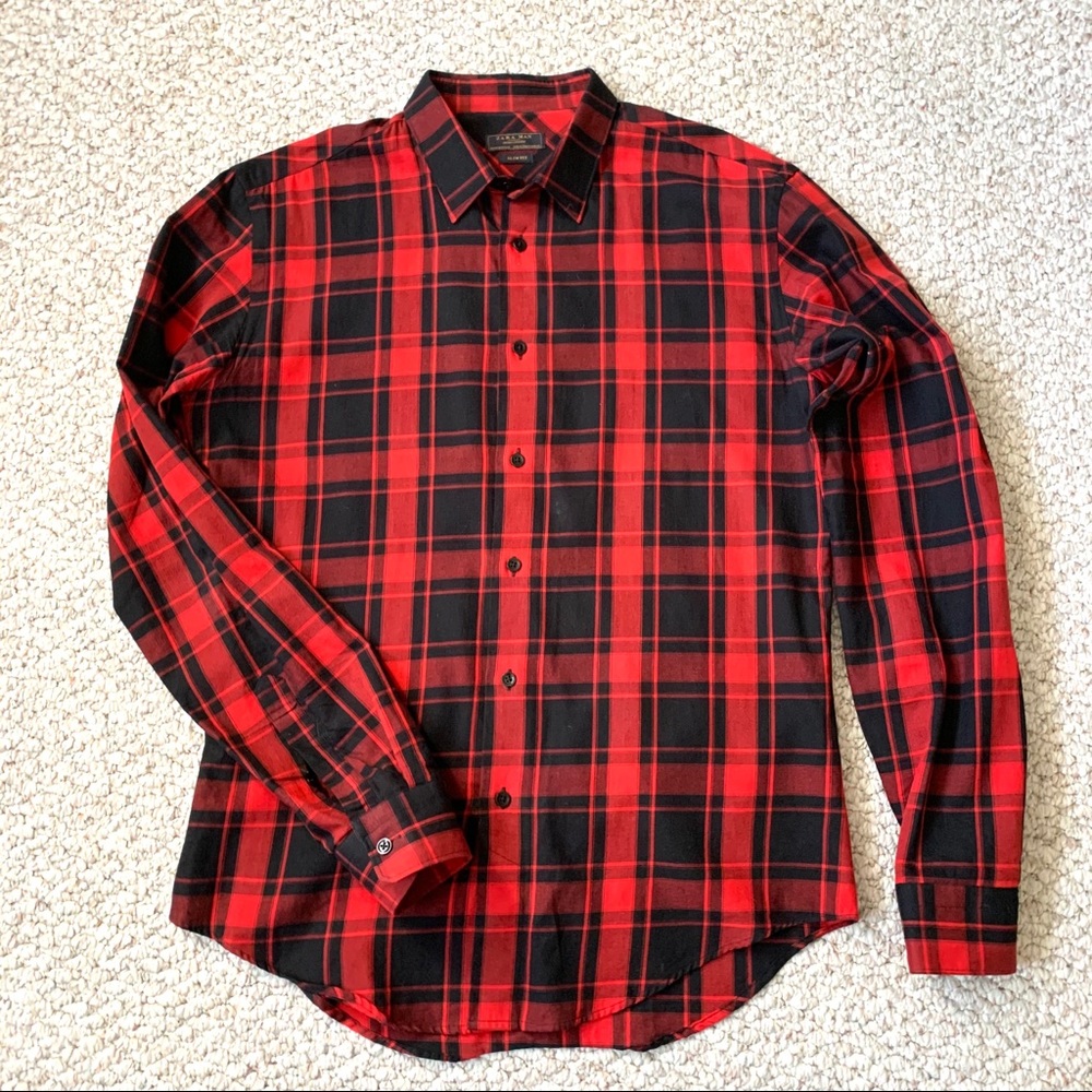 Zara red check shirt